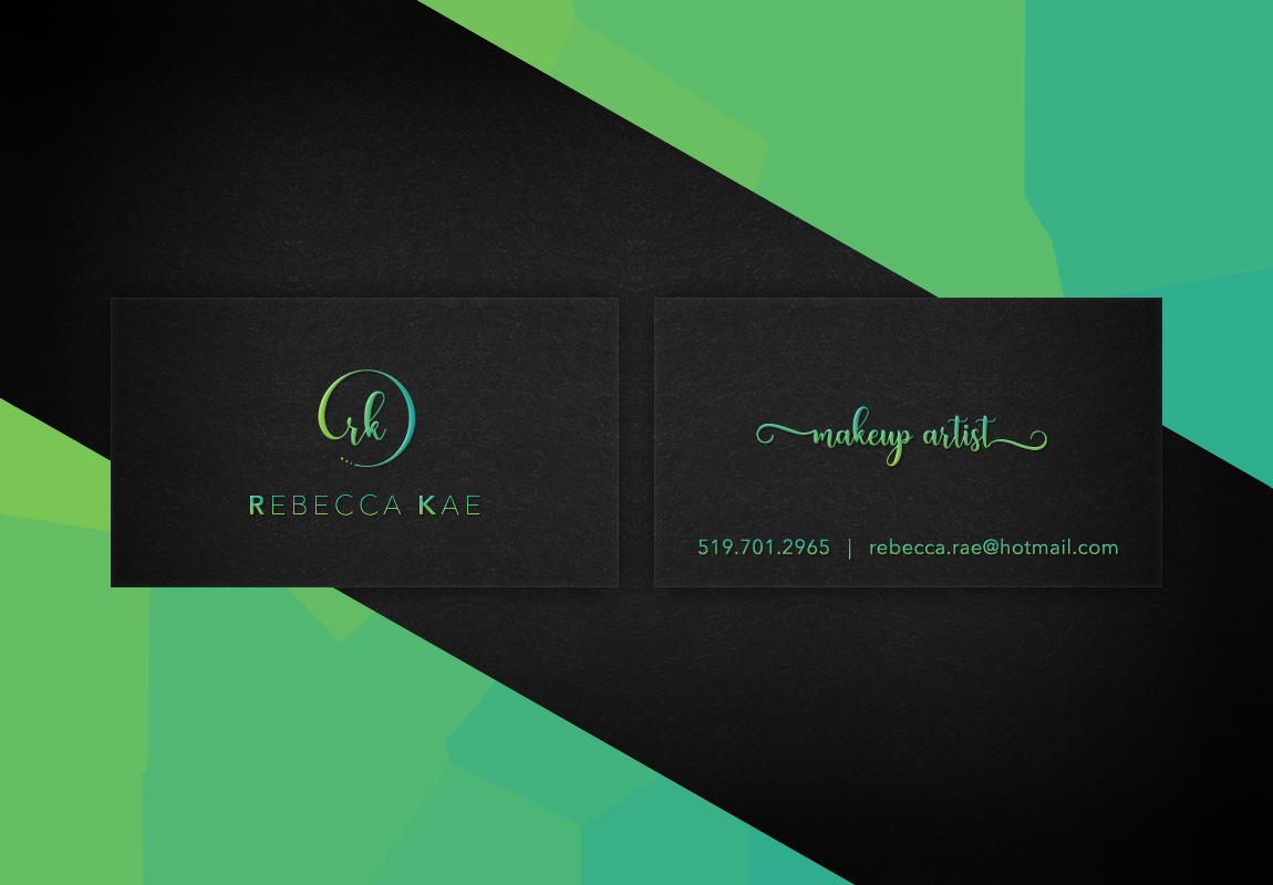 Rebecca Kae Business Cards front and back