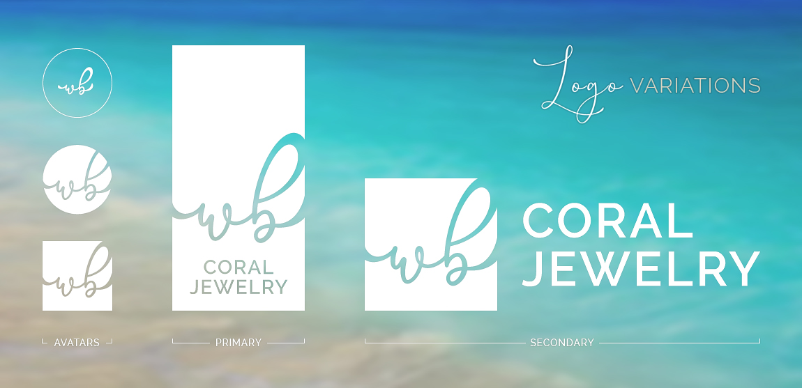 WB Coral Jewelry logo variations